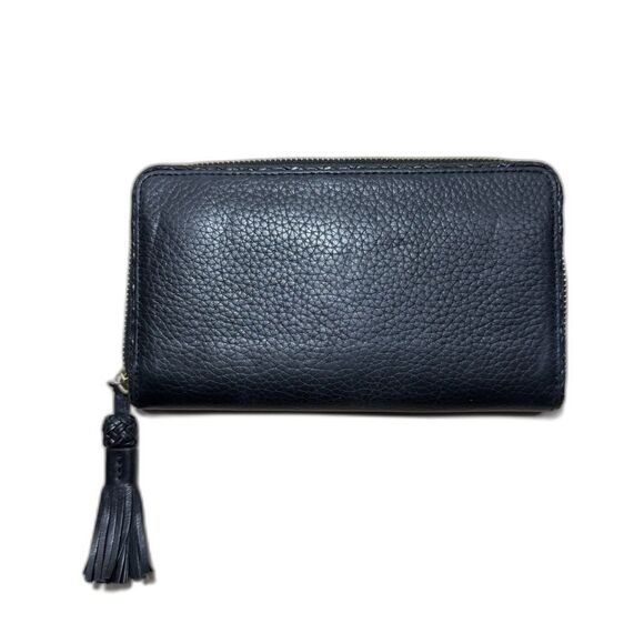 Tory Burch Taylor Zip Continental Leather Wallet - Black - Picture 5 of 9